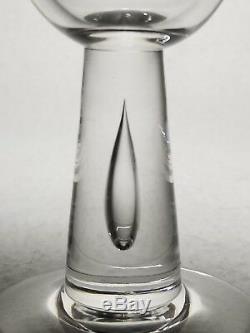 Set of 6 Beautiful Signed Steuben Crystal #7980 Teardrop Wine Glasses