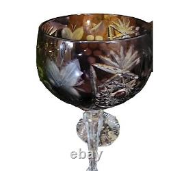 Set of 6 Bohemian Crystal Wine Glasses (A1909)