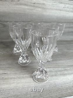 Set of 6 Clear Crystal Wine Goblets/ Glasses Pristine Condition