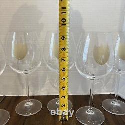 Set of 6 Dom Perignon Champagne Large Crystal Wine Glasses Golden Shield Logo HC