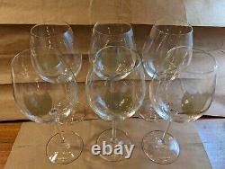 Set of 6 Dom Perignon Champagne Large Crystal Wine Glasses Golden Shield Logo NM
