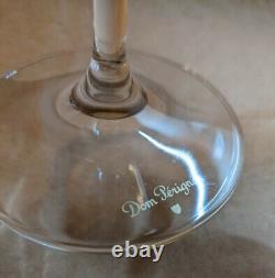 Set of 6 Dom Perignon Champagne Large Crystal Wine Glasses Golden Shield Logo NM