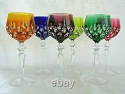 Set of 6 Lausitzer Glaswerke  Orion Cut to Clear Wine Hock Glasses