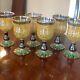 Set of 6 Mackenzie Childs Wine Glass GOBLETs Retired Tulips Polka Dots Designer