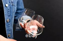 - Set of 6 New Stemless Austrian Crystal Wine Glass Drinkart Edition
