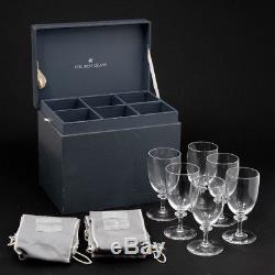 Set of 6 Steuben 4oz. Wine Glasses 5.25 Stemware STE8 Clear Glass Wafer Stem