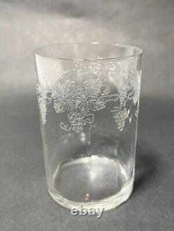 Set of 6 US Etched Wine Glasses Grapes Puntels 1800s