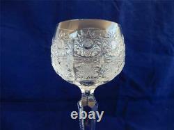 Set of 6 VTG Czech Crystal Wine Goblets/Glasses Bohemian Queen Lace Hand Cut
