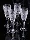 Set of 6 Vintage Crystal Champagne Glasses 7 Tall Stem Goblet Coupe Wine Rare