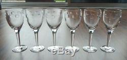 Set of 6 Waterford Crystal John Rocha Geo White Wine Glasses 8 1/4 Tall
