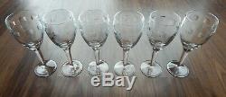 Set of 6 Waterford Crystal John Rocha Geo White Wine Glasses 8 1/4 Tall