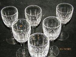 Set of 6 Waterford Crystal Kildare Claret Wine Goblets Glasses Stems 6.5 tall