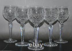 Set of 6 Waterford Lismore Balloon Wine Goblets Glasses Signed
