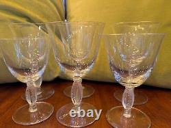 Set of 6 mixed Lalique Fountainbleau wine glasses