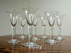 Set of 7 Colonial Williamsburg Teardrop Crystal Wine Goblets Royal Leerdam