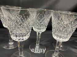 Set of 7 Waterford ALANA Crystal Claret Wine Glasses 5 7/8 Tall