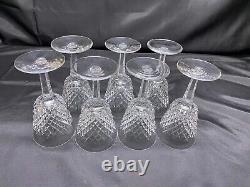 Set of 7 Waterford ALANA Crystal Claret Wine Glasses 5 7/8 Tall
