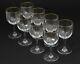 Set of 8 Baccarat Montaigne Optic Gold Clear Glass Claret Wine Glasses 5.75 T