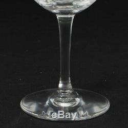 Set of 8 Baccarat Montaigne Optic Gold Clear Glass Claret Wine Glasses 5.75 T