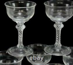 Set of 8 Blenko Royal Leerdam Colonial Williamsburg Air Twist Glasses
