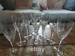Set of 8 Edinburgh Crystal SILHOUETTE wine glasses Size 6 7/8 High