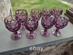 Set of 8 Provincial Purple Amethyst Water Wine Goblets Imperial Glass