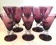 Set of 8 Purple Water Goblets & Wine Glass Cube Stem Bryce WILMINGTON AMETHYST