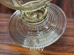 Set of 8 Roemer Wine Glasses in Amber Threaded Base, Prunts & Hollow Stem