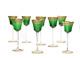 Set of 8 Saint Louis Crystal Thistle Gold Green Hock Wines