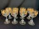 Set of 8 St Louis Massenet Gold Encrusted Wine-Burgundy Glasses 4 3/4 H
