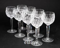 Set of 8 Waterford Cut Crystal Lismore Wine Hock 7-3/8 Tall Old Gothic Mark