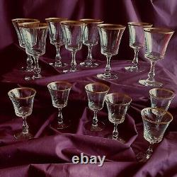 Set of 8 large, 6 small flawless Lenox Tuscany wine glasses