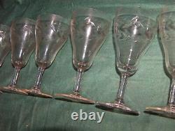 Set of 9 Vintage Depression Glass Water Wine Goblet