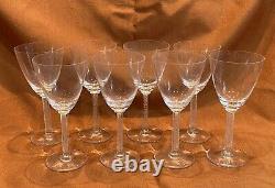 Set of Eight (8) Lalique France Phalsbourg Wine Stemware Glasses 6 7/8 Tall