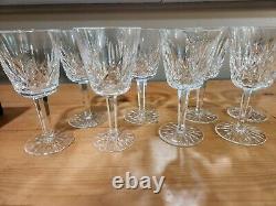Set of Eight (8) WATERFORD Crystal LISMORE Claret (Red) Wine Glasses 5-7/8 6 oz