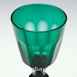 Set of Four Bristol Green Wine Glasses c1835