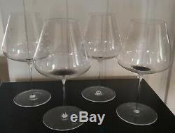 Set of Four Elegant Zalto Denk'Art Burgundy Wine Glasses