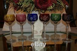Set of Six (6) Ajka Marsala Hock Wine Glasses Made in Hungary