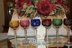 Set of Six (6) Ajka Marsala Hock Wine Glasses Made in Hungary