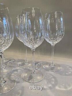 Set of Six Vintage Waterford Clear Cut Crystal Wine Glasses