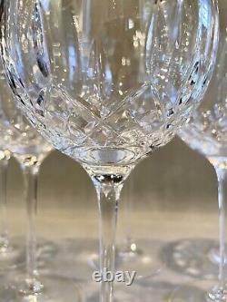 Set of Six Vintage Waterford Clear Cut Crystal Wine Glasses