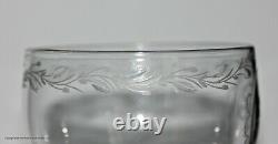 Set of six William IV/early Victorian hand-blown engraved wine goblets