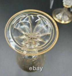 Set(s) 4 Bohemian Moser Gold Encrusted Inlay Chalice Wine Glasses WOW EXCELLENT