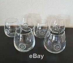 Signed JULISKA SET of 6 Berry and Thread GLASSES Glassware Stemless Red Wine