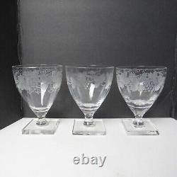 Signed William Yeoward Set of 6 Leonora Pattern Wine Water Glasses Goblets