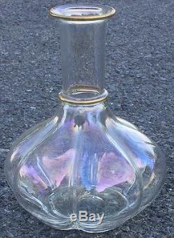 Spectacular Venetian Wine Glass Decanter Set In An Iridescent Oil Sheen Surface