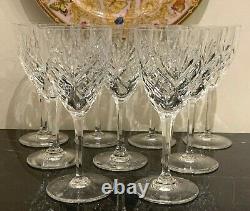 St Louis Crystal France Chantilly Burgundy Wine Glass Set of 9