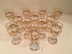 St. Louis Crystal Gold Massenet Wine Glasses Set of 12 Excellent Condition