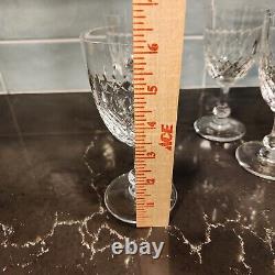 St. Louis Crystal MASSENET Clear Cut 5.75 Burgundy Wine Glasses FRANCE Set Of 4