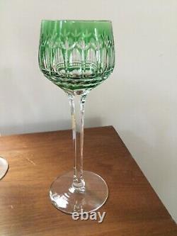 St Saint Louis Crystal MANHATTAN Vintage Wine Goblets, Green, Set of 4